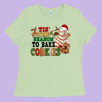 Tis' The Season To Bake Cookies Ladies Tee Designed By Nancycooperartshop