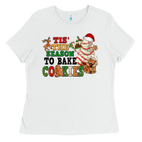 White Tis' the season to bake cookies Ladies Tee - NancyCooperArtShop