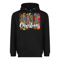 Black Western Merry Christmas Heavyweight Hoodie - CowhideDigitalArt
