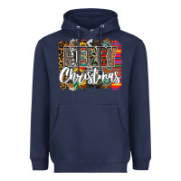 Navy Western Merry Christmas Heavyweight Hoodie - CowhideDigitalArt
