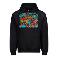 Black western serape leopard turquoise  background Urban Hoodie - Artiststas