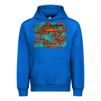 Cobalt western serape leopard turquoise  background Urban Hoodie - Artiststas