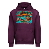 Mauve Wine western serape leopard turquoise  background Urban Hoodie - Artiststas