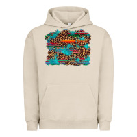 Western Serape Leopard Turquoise  Background Urban Hoodie | Teevron
