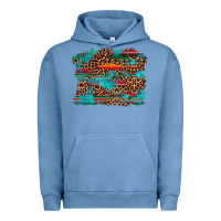 Pigment Pebble Blue western serape leopard turquoise  background Urban Hoodie - Artiststas