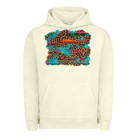 Pigment Pistachio western serape leopard turquoise  background Urban Hoodie - Artiststas