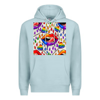 Blue Mist Pride lgbtq lips and heart lollipop seamless patte Premium Hoodie - BundleAndBundleShop