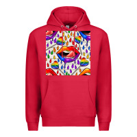 Cardinal Pride lgbtq lips and heart lollipop seamless patte Premium Hoodie - BundleAndBundleShop
