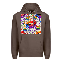 Coffee Pride lgbtq lips and heart lollipop seamless patte Premium Hoodie - BundleAndBundleShop
