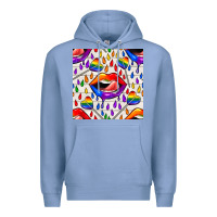 Colony Blue Pride lgbtq lips and heart lollipop seamless patte Premium Hoodie - BundleAndBundleShop
