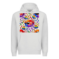 Dove Grey Pride lgbtq lips and heart lollipop seamless patte Premium Hoodie - BundleAndBundleShop