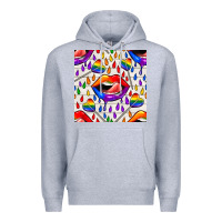 Heather Grey Pride lgbtq lips and heart lollipop seamless patte Premium Hoodie - BundleAndBundleShop
