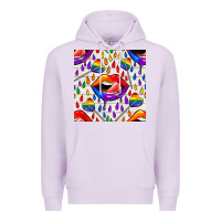 Lilac Pride lgbtq lips and heart lollipop seamless patte Premium Hoodie - BundleAndBundleShop