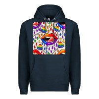 Pride Lgbtq Lips And Heart Lollipop Seamless Patte Premium Hoodie | Teevron