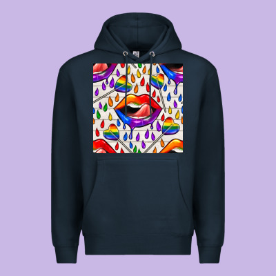 Pride Lgbtq Lips And Heart Lollipop Seamless Patte Premium Hoodie Designed By Bundleandbundleshop
