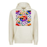 Oatmeal Heather Pride lgbtq lips and heart lollipop seamless patte Premium Hoodie - BundleAndBundleShop