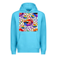 Ocean Blue Pride lgbtq lips and heart lollipop seamless patte Premium Hoodie - BundleAndBundleShop