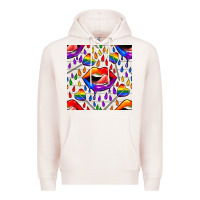 Pale Pink Pride lgbtq lips and heart lollipop seamless patte Premium Hoodie - BundleAndBundleShop