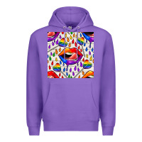 Purple Pride lgbtq lips and heart lollipop seamless patte Premium Hoodie - BundleAndBundleShop