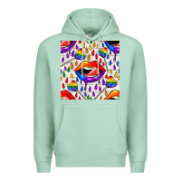 Seafoam Pride lgbtq lips and heart lollipop seamless patte Premium Hoodie - BundleAndBundleShop