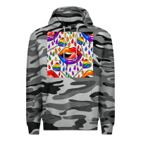 Slate Camo Pride lgbtq lips and heart lollipop seamless patte Premium Hoodie - BundleAndBundleShop