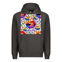 Smoke Pride lgbtq lips and heart lollipop seamless patte Premium Hoodie - BundleAndBundleShop