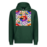 Sports Green Pride lgbtq lips and heart lollipop seamless patte Premium Hoodie - BundleAndBundleShop