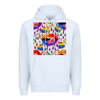 White Pride lgbtq lips and heart lollipop seamless patte Premium Hoodie - BundleAndBundleShop
