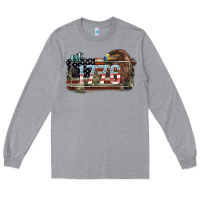 Heather Grey Eat. 1776 eagle 4th of july Long Sleeve Tee - HowdyJamesFarm
