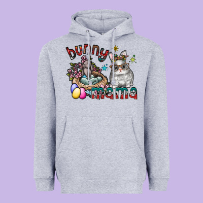 Bunny Mama Heavyweight Hoodie Designed By Cowhidedigitalart
