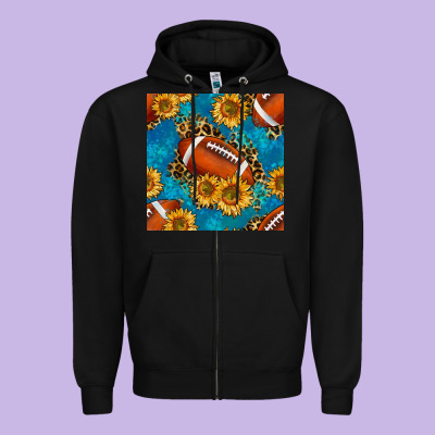 American Football With Leopard Zipper Hoodie Designed By Bundleandbundleshop