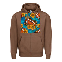 Chestnut american football with leopard Zipper Hoodie - BundleAndBundleShop