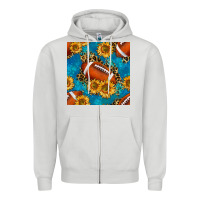 Dove Grey american football with leopard Zipper Hoodie - BundleAndBundleShop