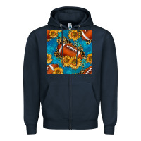 Navy american football with leopard Zipper Hoodie - BundleAndBundleShop