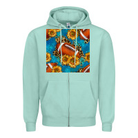 Seafoam american football with leopard Zipper Hoodie - BundleAndBundleShop