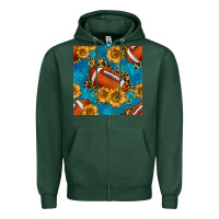 Sports Green american football with leopard Zipper Hoodie - BundleAndBundleShop