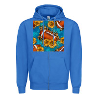 True Royal american football with leopard Zipper Hoodie - BundleAndBundleShop
