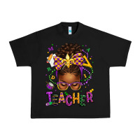 Black mardi gras teacher afro messy bun Urban Heavy Tee - texasbilliewilder