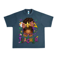 Midnight Navy mardi gras teacher afro messy bun Urban Heavy Tee - texasbilliewilder