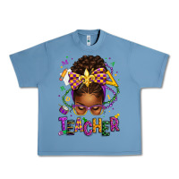 Pebble Blue mardi gras teacher afro messy bun Urban Heavy Tee - texasbilliewilder