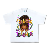 White mardi gras teacher afro messy bun Urban Heavy Tee - texasbilliewilder