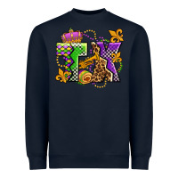 Navy texas mardi gras olivia Heavyweight Sweatshirt - OliviaCreatesArt