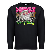Black merry merry merry christmas Premium Sweatshirt - CowhideDigitalArt