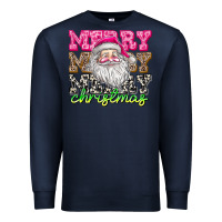 Navy merry merry merry christmas Premium Sweatshirt - CowhideDigitalArt