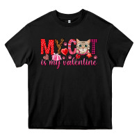 Black my cat is my valentine Heavy Core Tee - NancyCooperArtShop