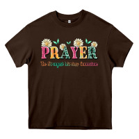 Chocolate Brown prayer the strongest wireless connection Heavy Core Tee - JahusDesignShop