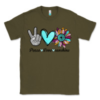 Army Green Peace Love Sunshine Classic Tee - Bettercallsaul