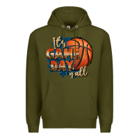 Army Green it's game day y'all basketball Premium Hoodie - FaDigitalArtStudio