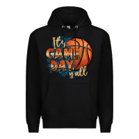 Black it's game day y'all basketball Premium Hoodie - FaDigitalArtStudio