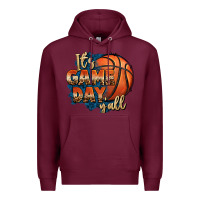 Burgundy it's game day y'all basketball Premium Hoodie - FaDigitalArtStudio